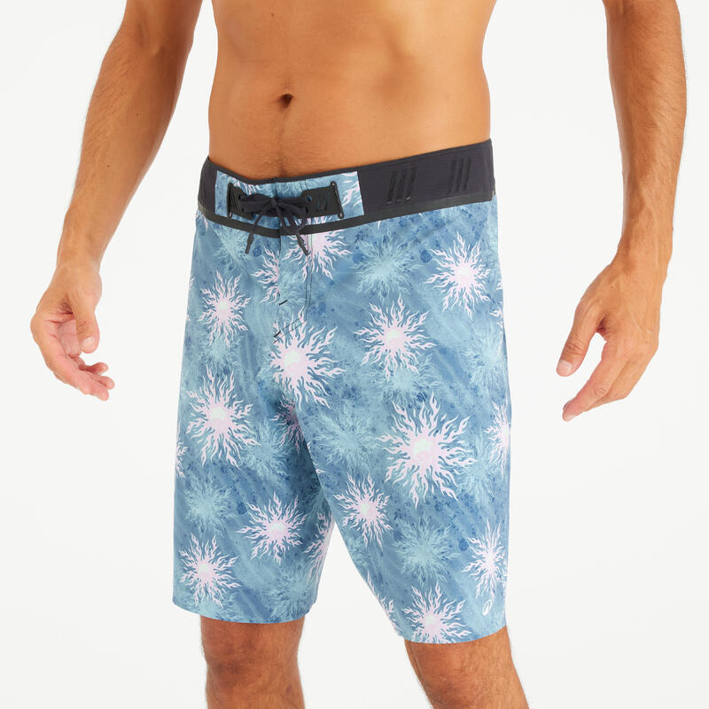 Calções de banho de Surf 900 Compridos 20" Homem - Morpho Yingyang Azul