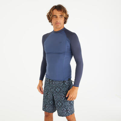 Rashguard met lange mouwen upf50+ voor surfen heren 500 blauwgrijs