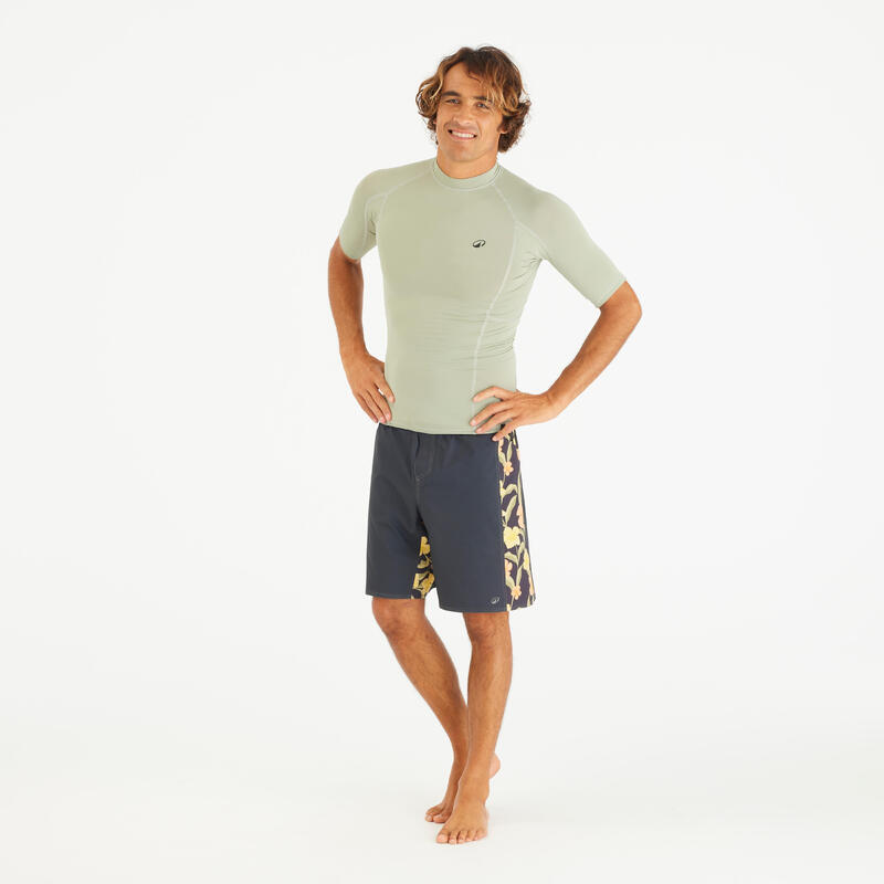 Tee shirt de surf manches courtes UPF50+ Homme - 500 kaki