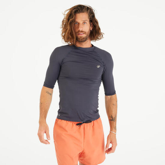 Top UV surfingowy męski Decathlon 100 krótki rękaw