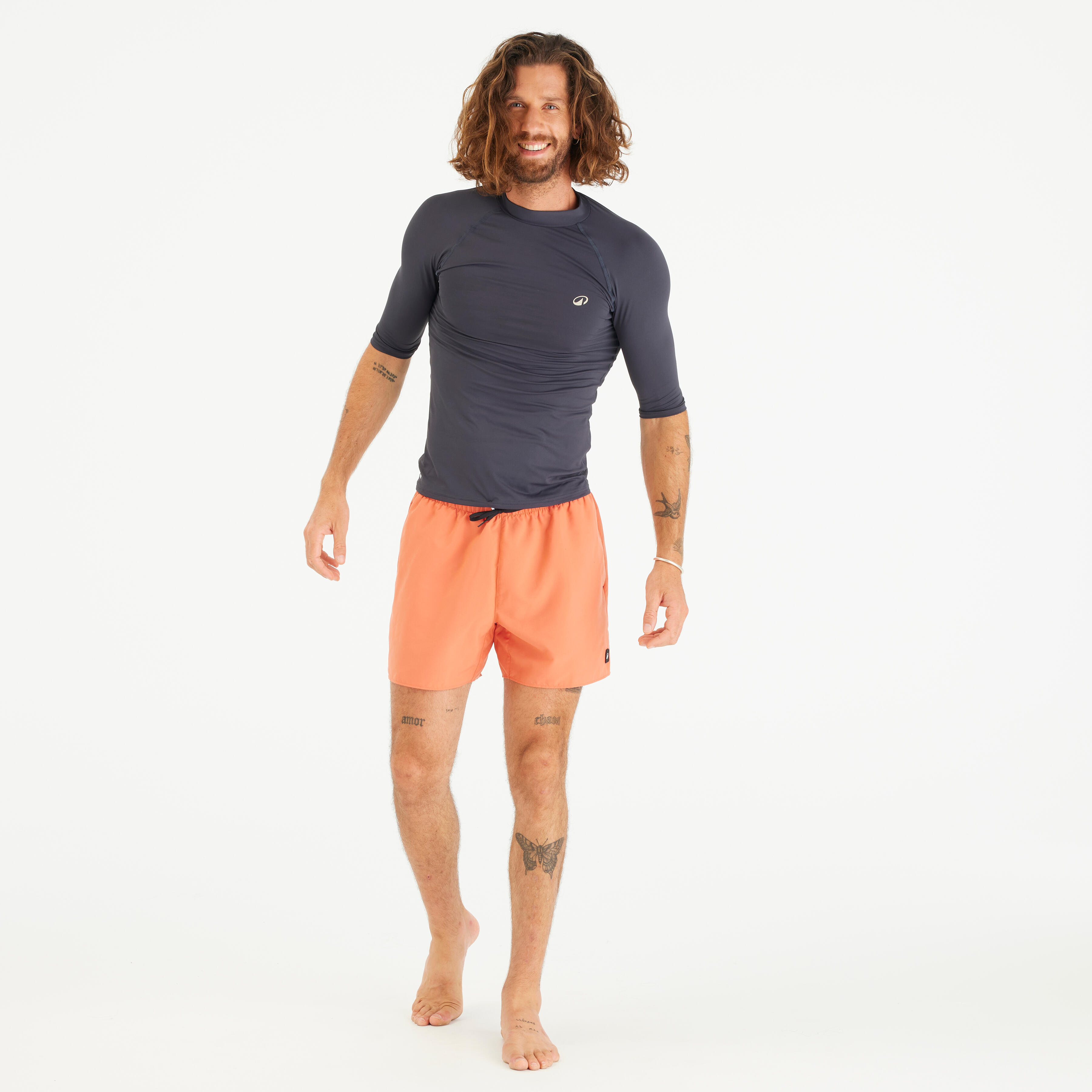 Men’s Short-Sleeved Anti-UV Rash Guard, 100 - DECATHLON