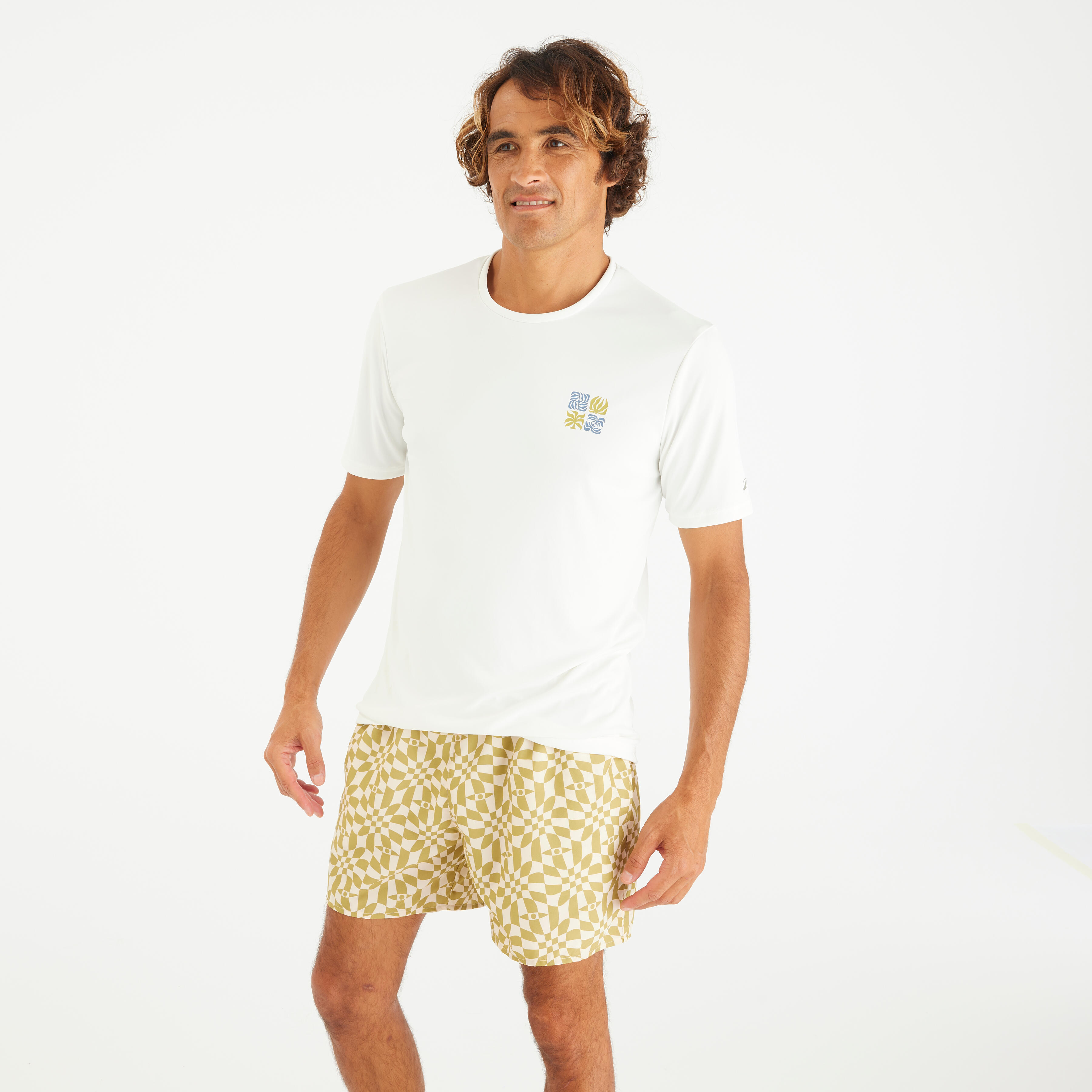 Men's Short-Sleeved UPF50+ Surfing Rash Guard - OLAIAN
