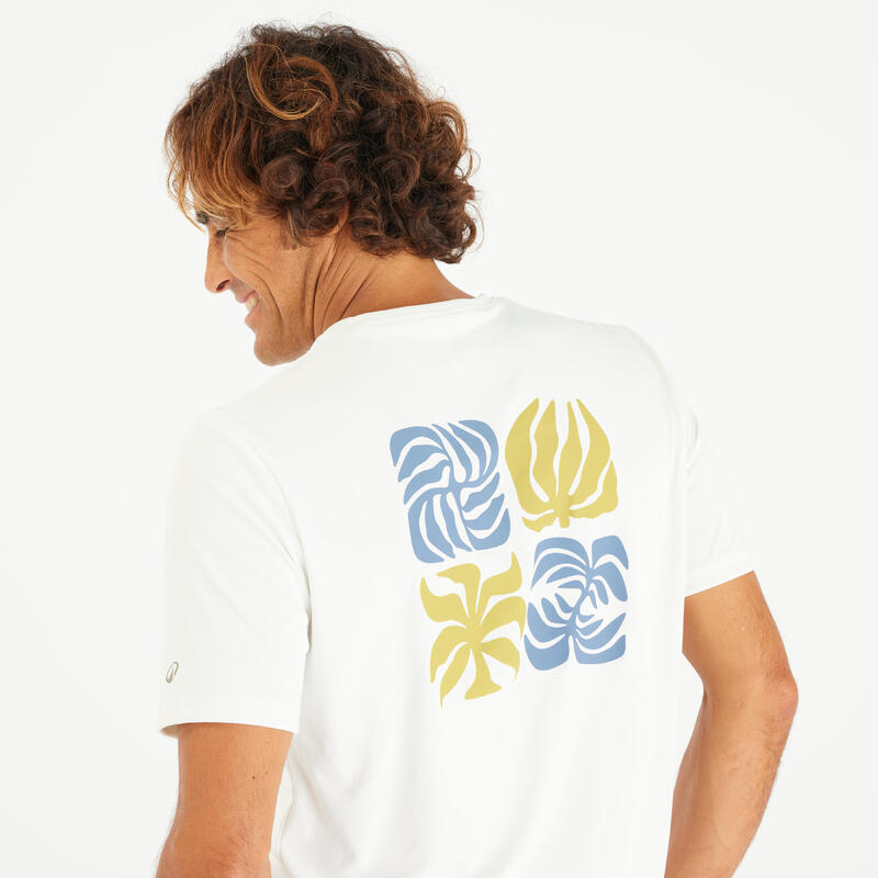 Tricou anti-UV UPF50+ Whiteflower Alb Bărbați