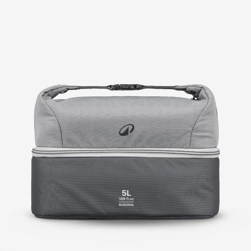Geantă frigorifică Lunchbox 5L + cutie alimente 1L din plastic inclusă Gri