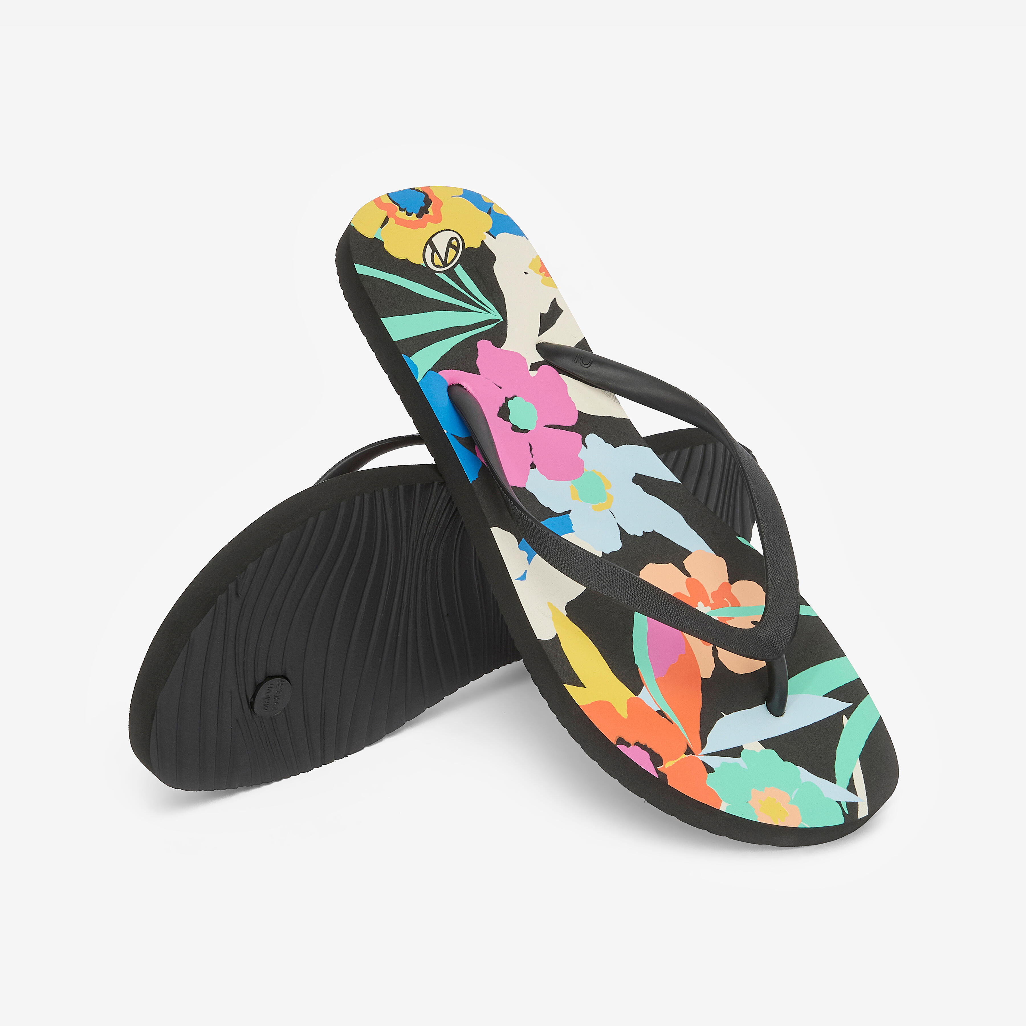 Women’s flip-flops - 120 Azae black & multi-coloured