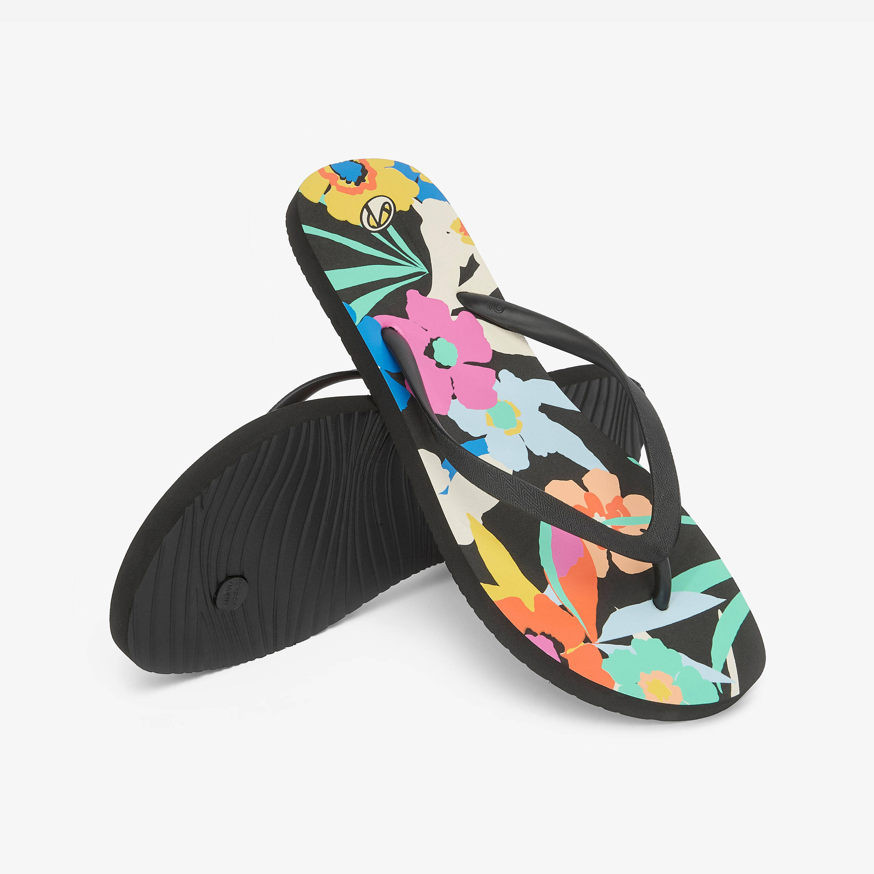 Women’s flip-flops - 120 Azae black & multi-coloured -  3