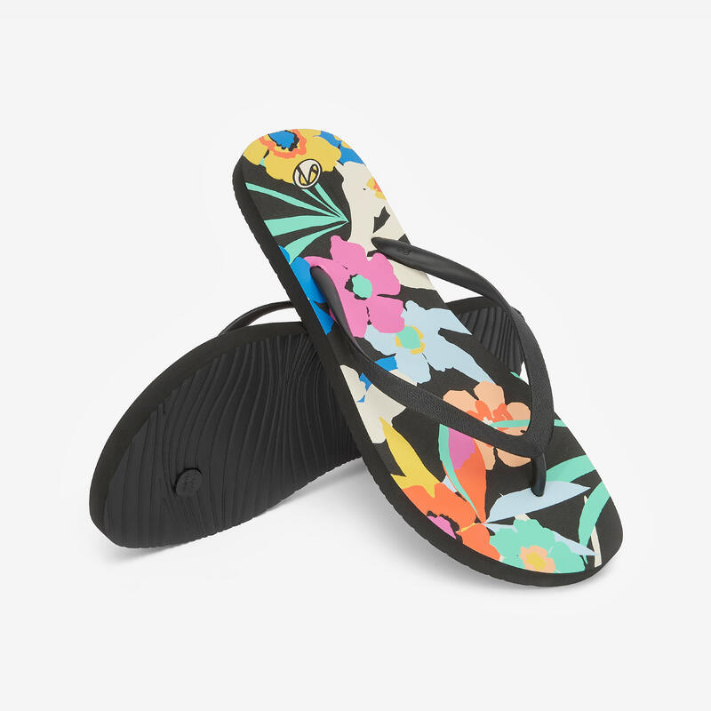 Chinelos de surf mulher - 120 Azae preto & multicolorido