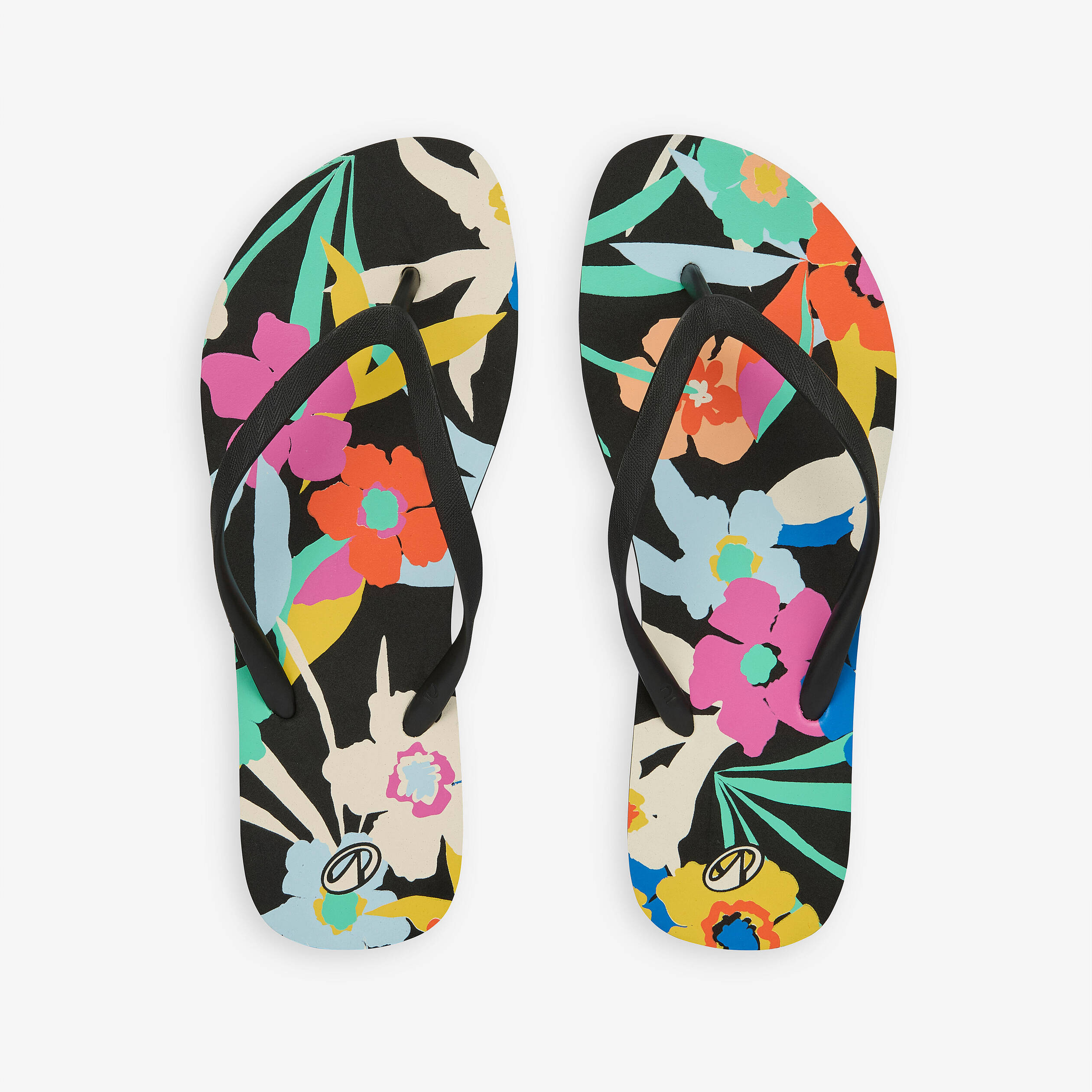 Women’s flip-flops - 120 Azae black & multi-coloured