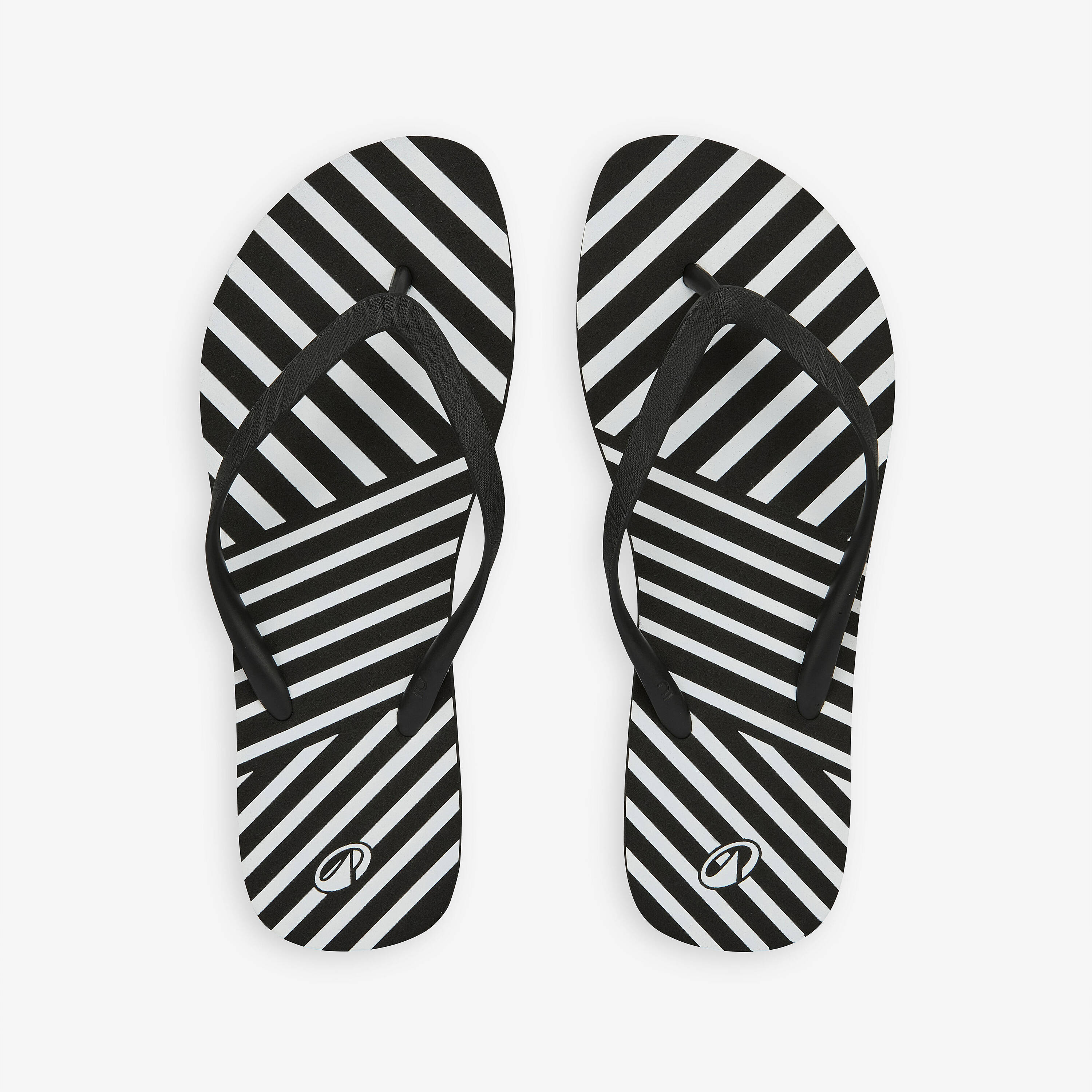 Women’s flip-flops - 120 Transat black & white -  1