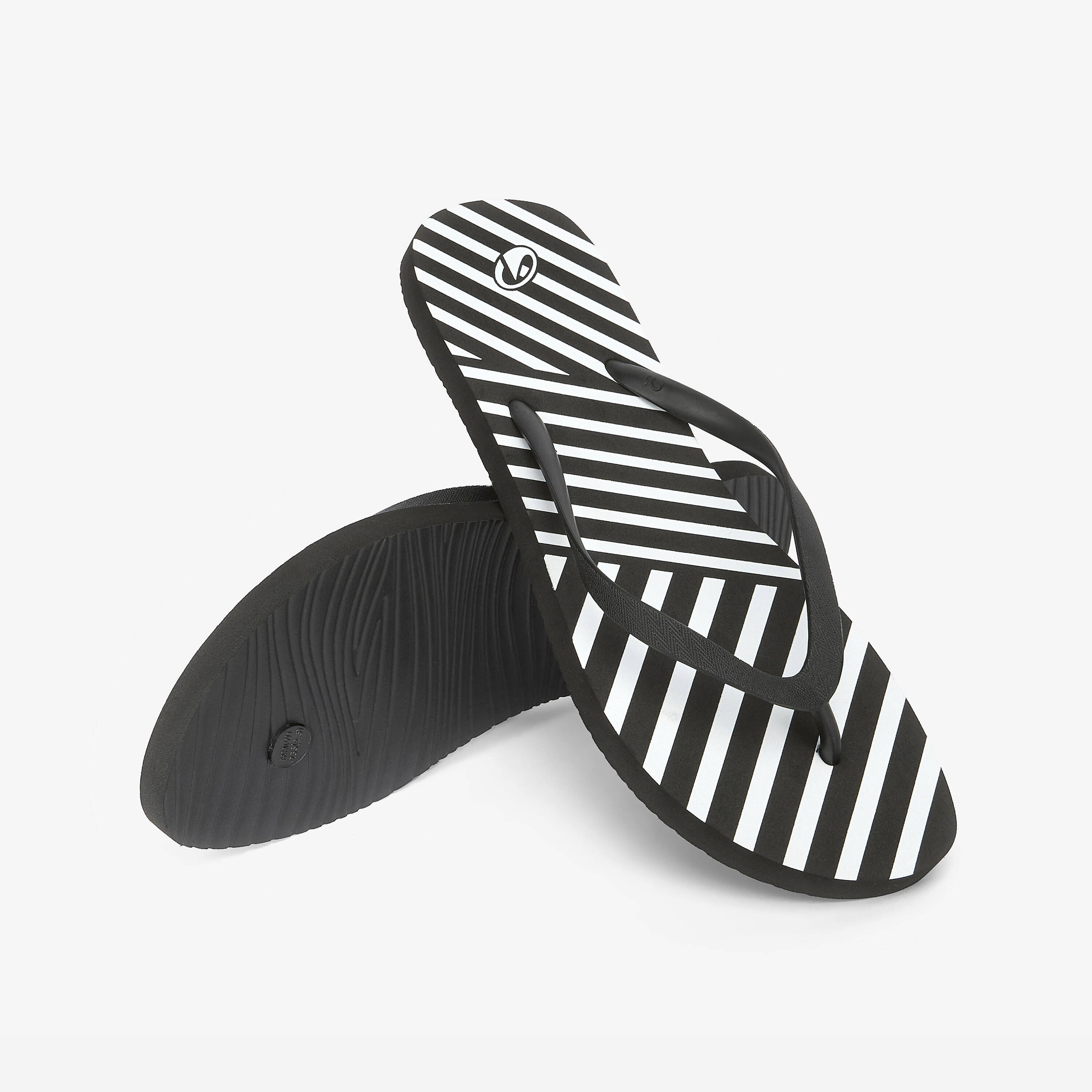 Women’s flip-flops - 120 Transat black & white -  3