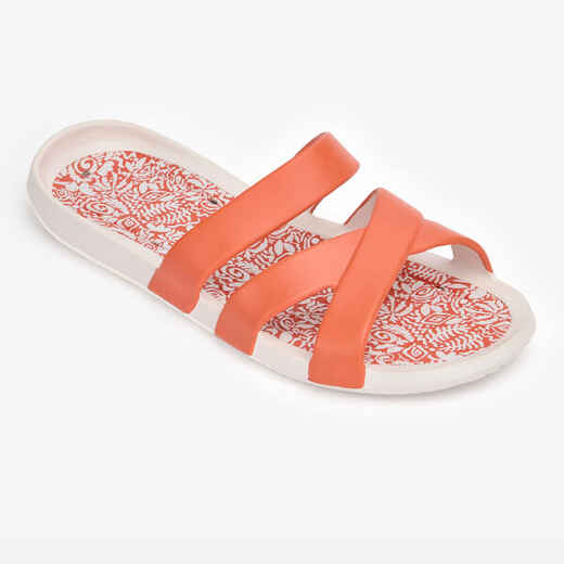 
      Claquettes piscine Femme - Slap 500 blanc orange
  