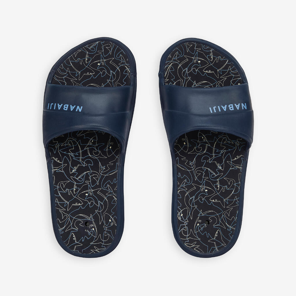 Kids’ poolside slides - Slap 500 flower print pink red