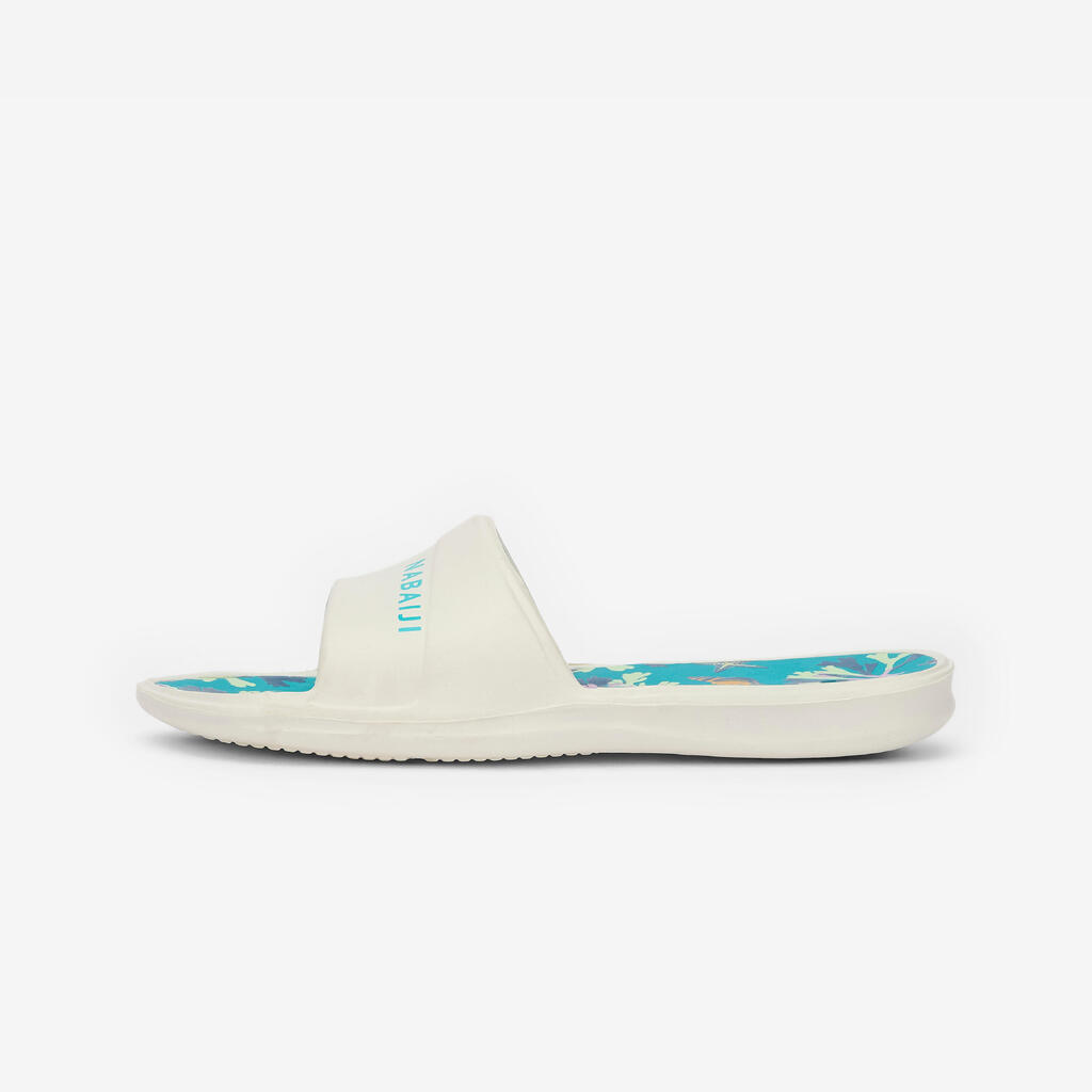 Claquettes piscine Enfant - Slap 500 imprimés pupu turquoise