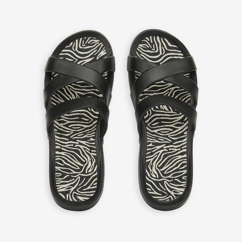 Claquettes piscine Femme - Slap 500 noir zeb 1