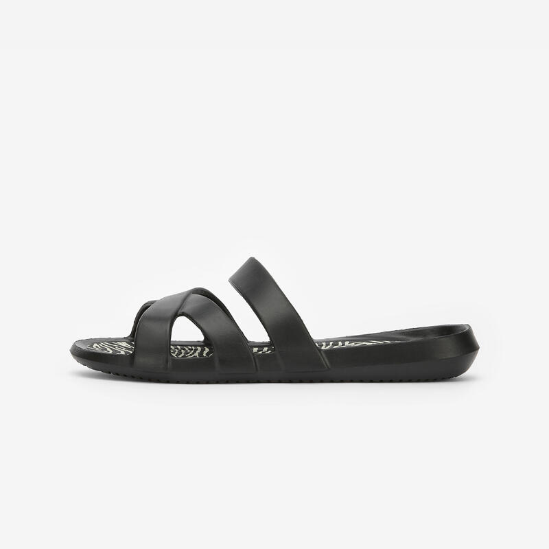 Claquettes piscine Femme - Slap 500 noir zeb 1