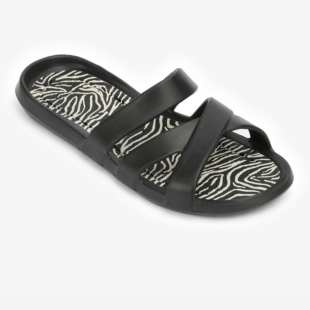 Claquettes sandales de piscine  500 blanc rose