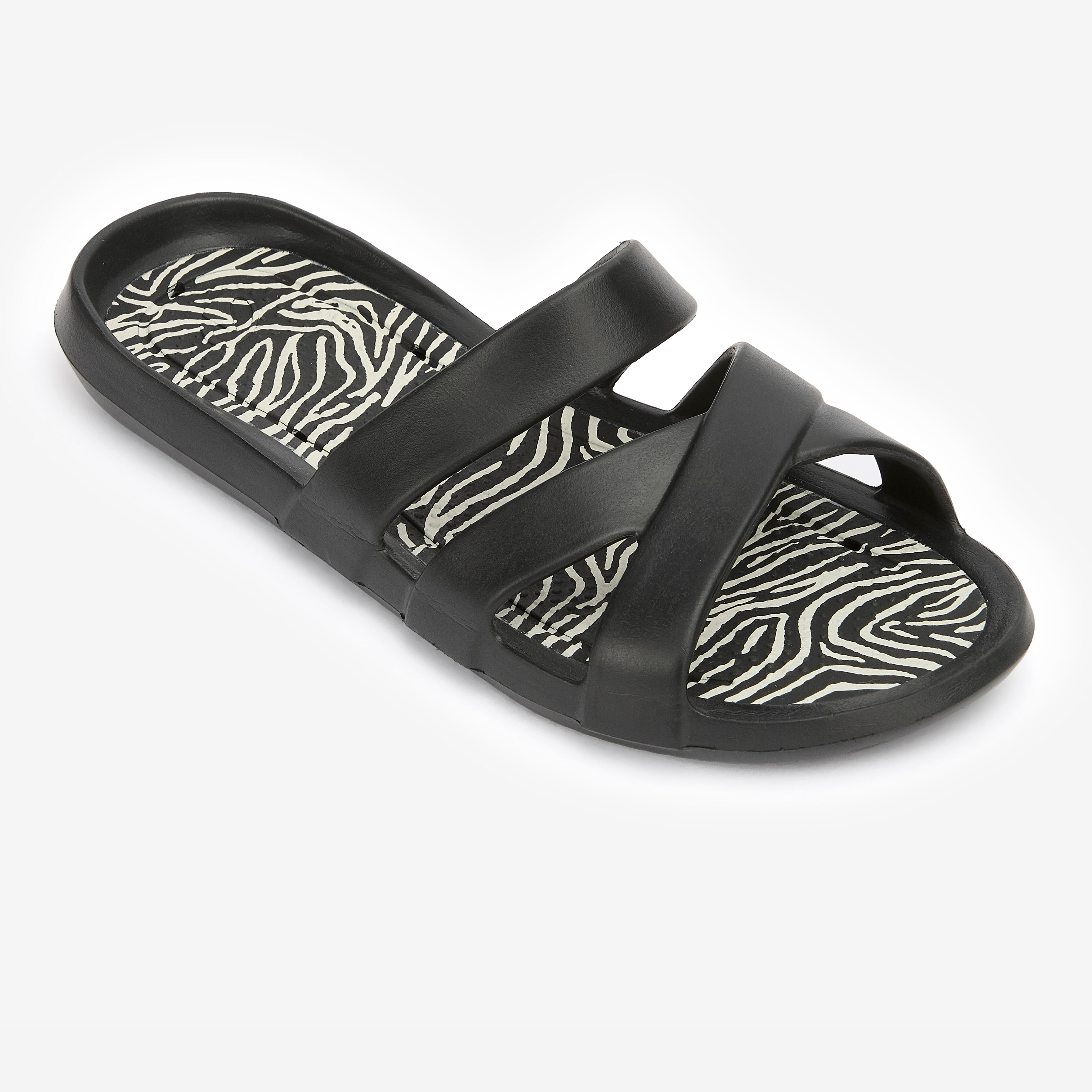 Women’s poolside slides - Slap 500 black zeb 1
