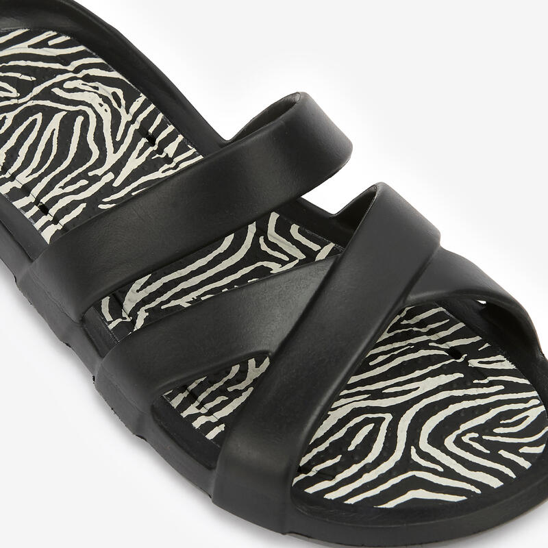 Claquettes piscine Femme - Slap 500 noir zeb 1