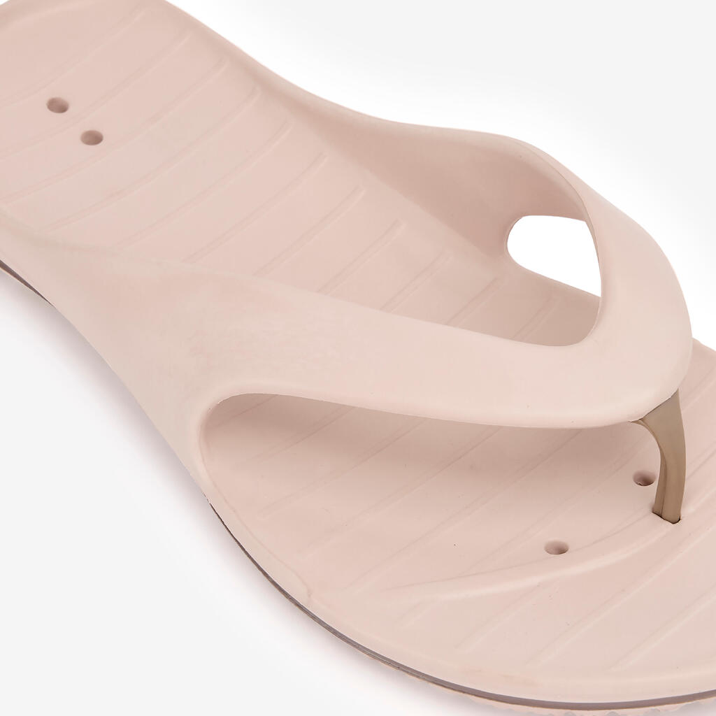 Women’s poolside flip-flops - Tonga 500 light pink