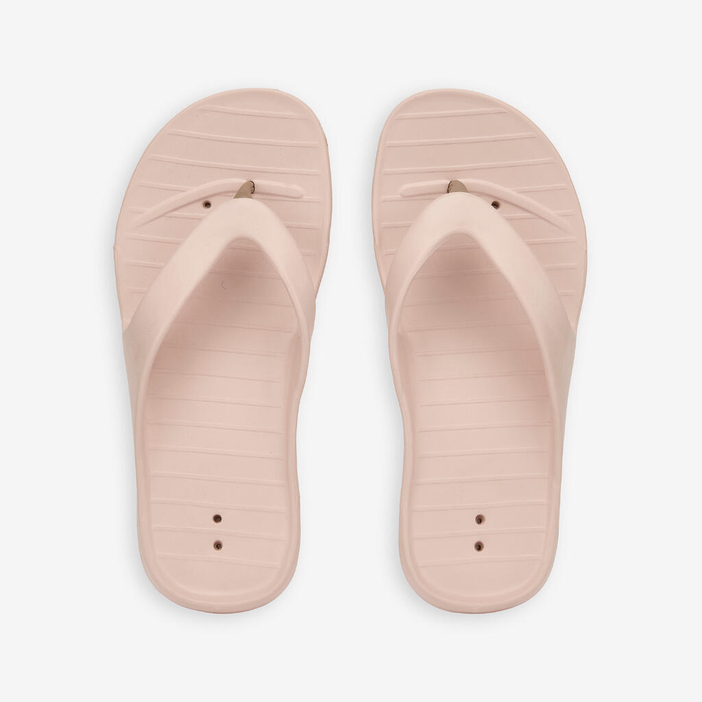 Women’s poolside flip-flops - Tonga 500 light pink