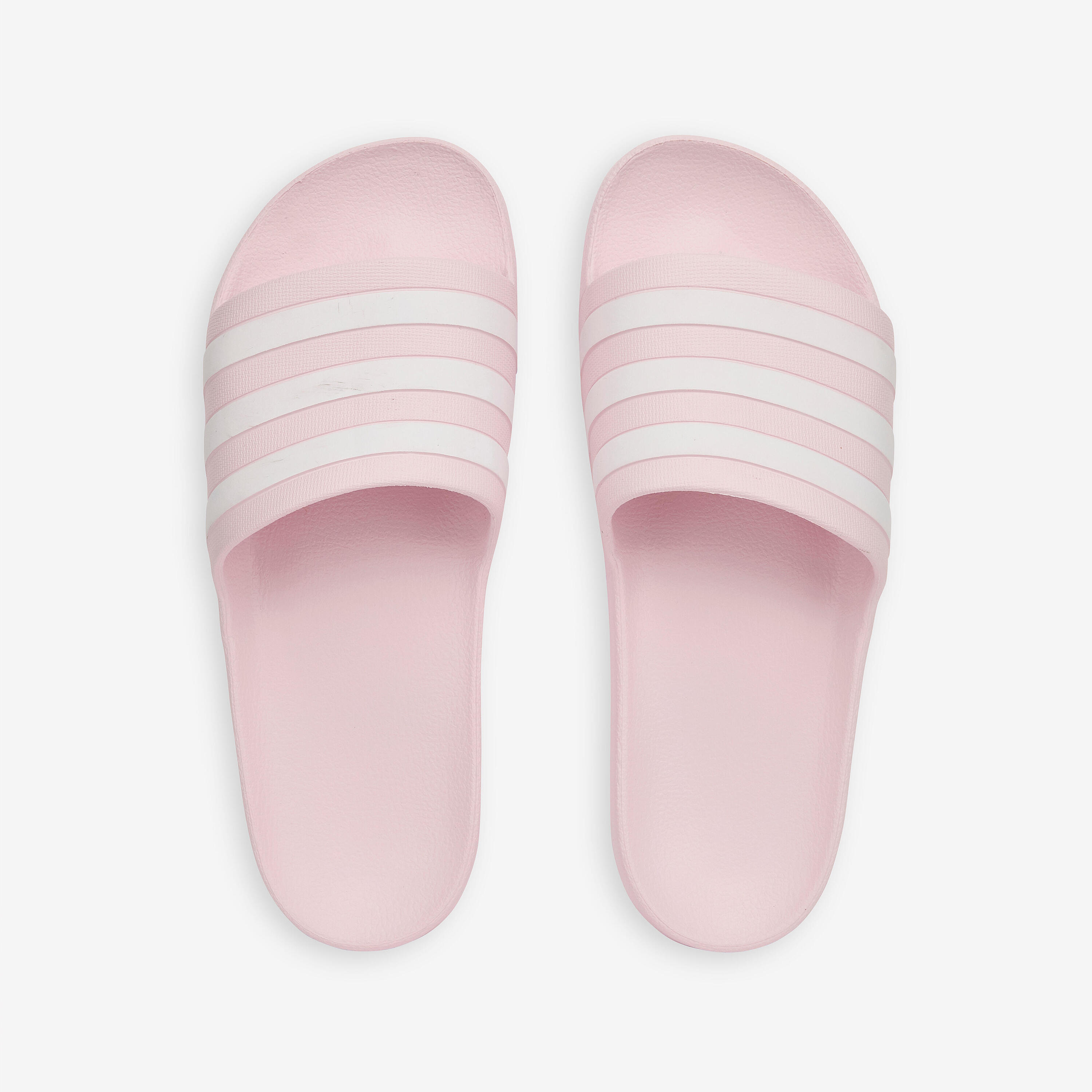 Badslippers voor zwembad Adilette Aqua roze wit 3/4