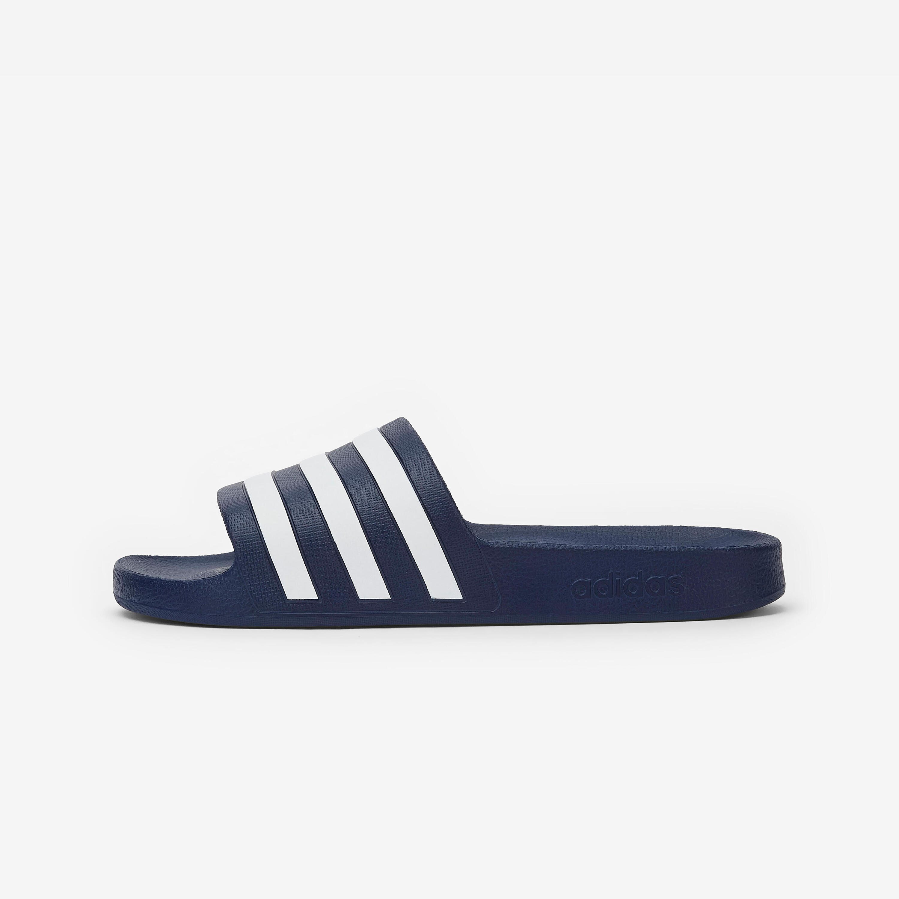 Badslippers voor zwembad Adilette Aqua blauw wit 2/4
