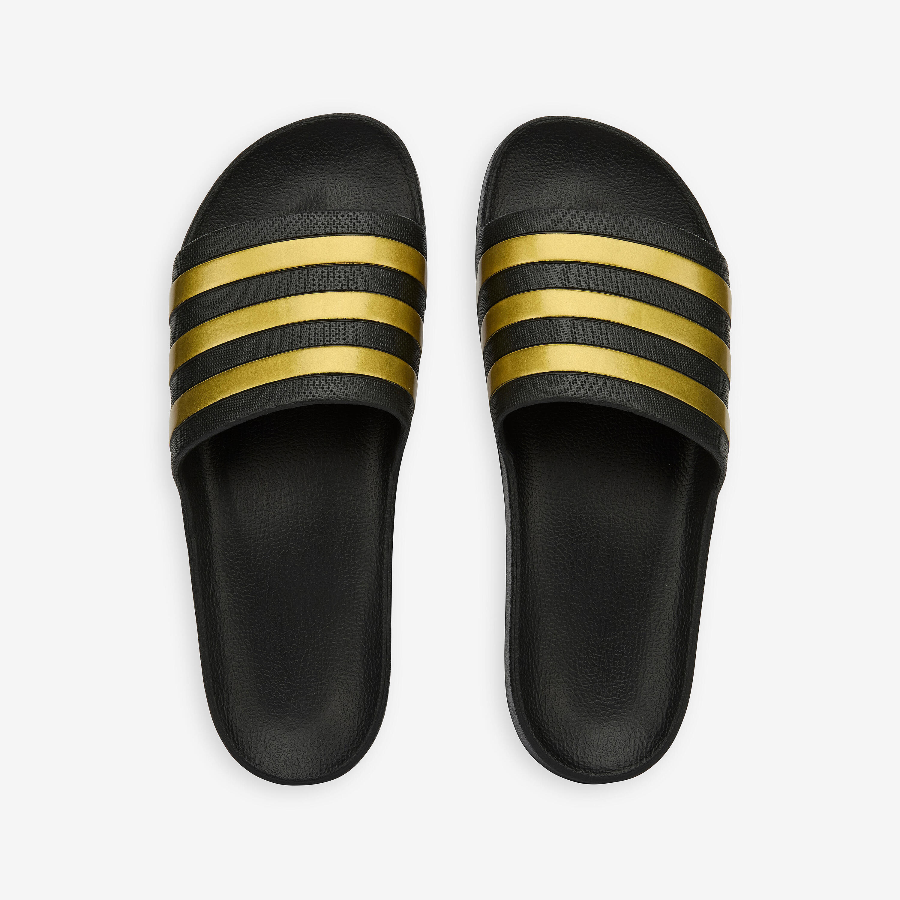 Chanclas piscina Hombre adidas Adilette Aqua pala negro oro 3/4