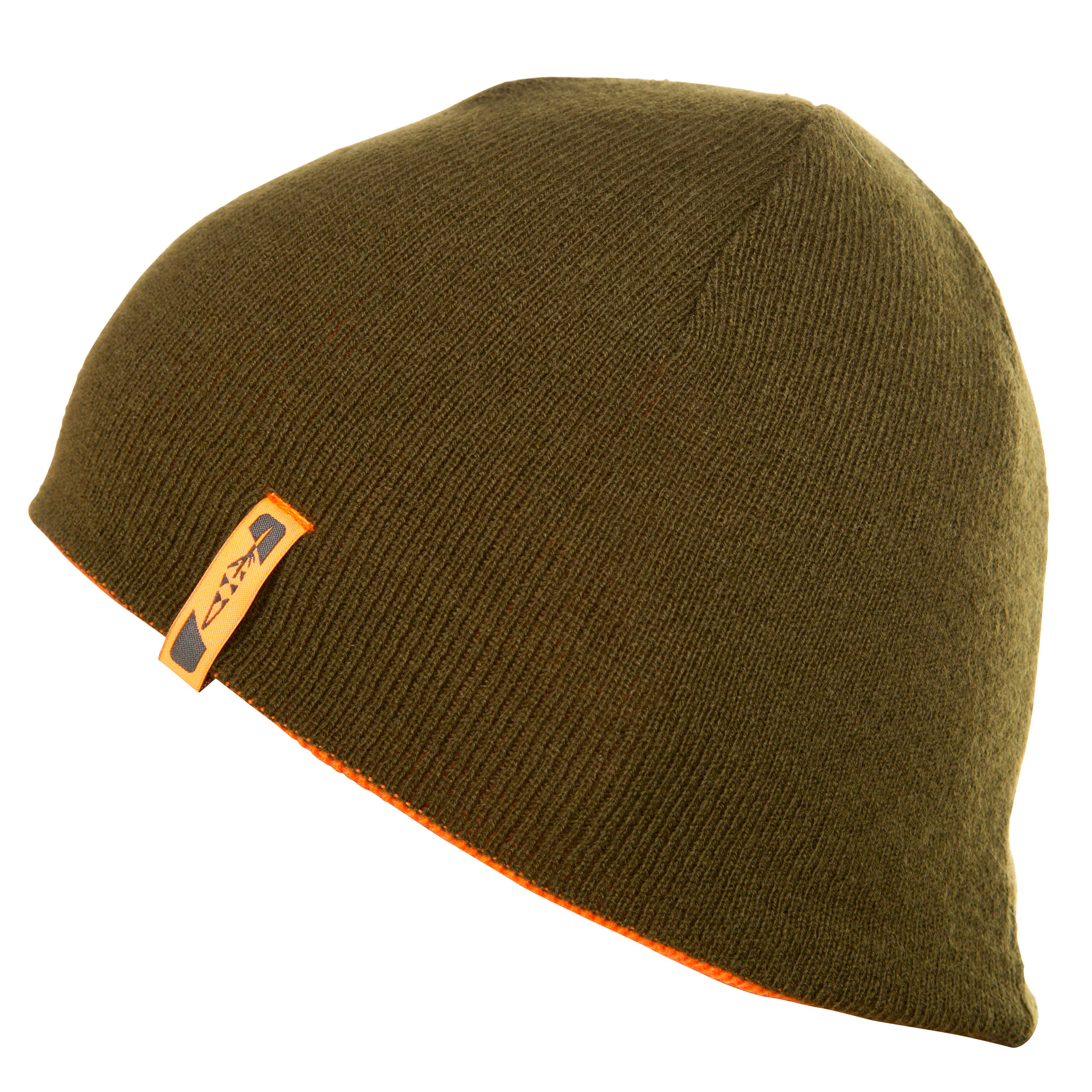 300 REVERSIBLE HUNTING HAT - ORANGE GREEN - SOLOGNAC
