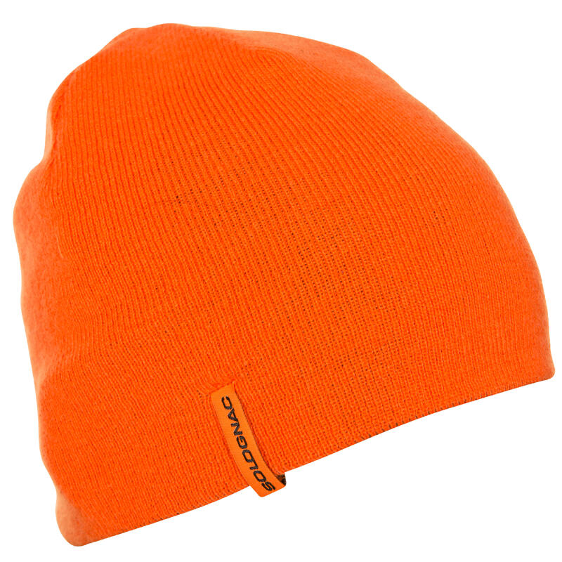 Gorro Caza Solognac 300 Adulto Reversible Verde Naranja Fluo Alta Visibilidad