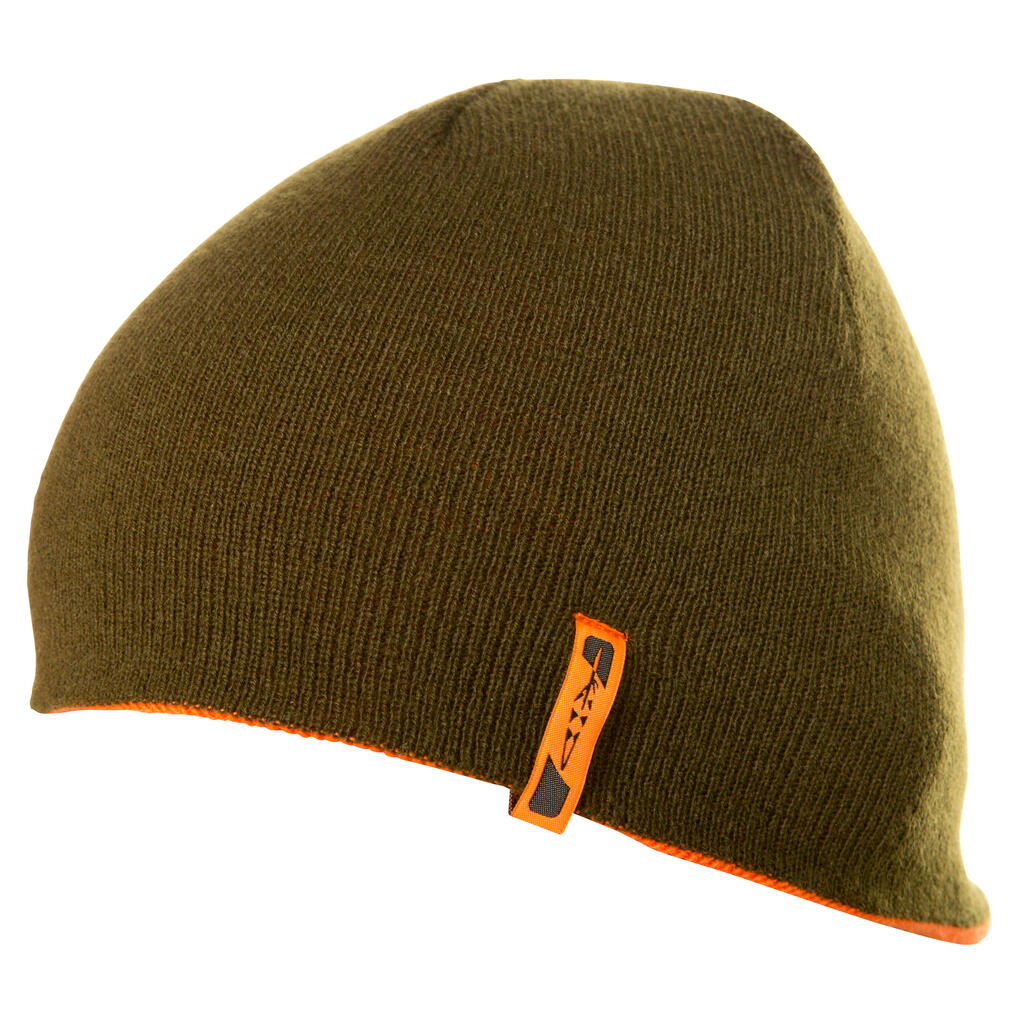 BONNET CHASSE REVERSIBLE ORANGE VERT 300