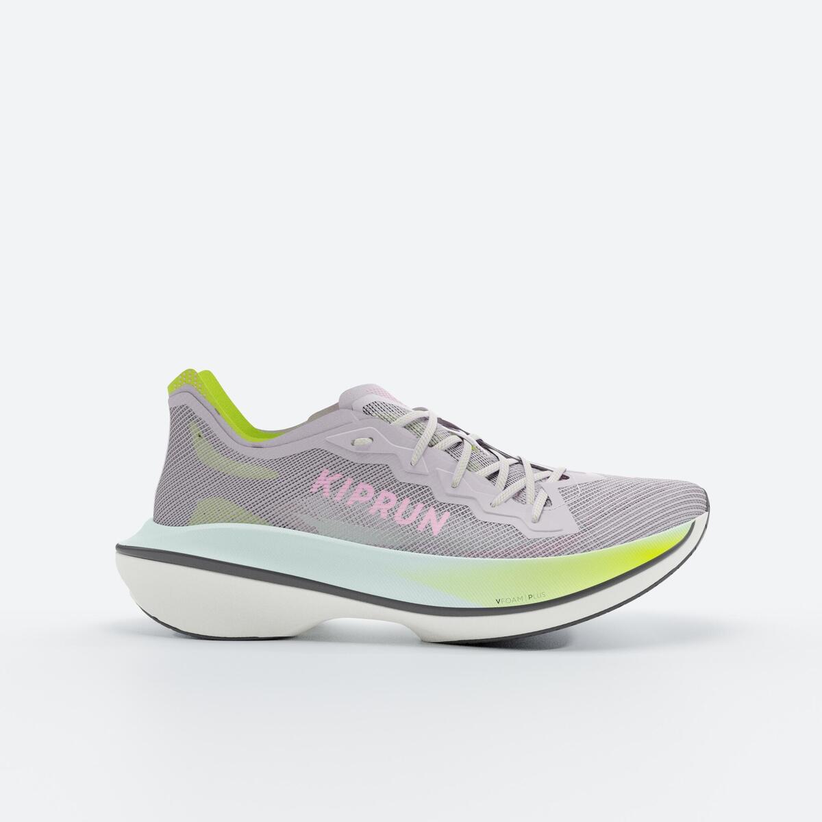 Chaussures de Running à plaque carbone Femme, Kiprun KD900X LD2 - Violet Jaune
