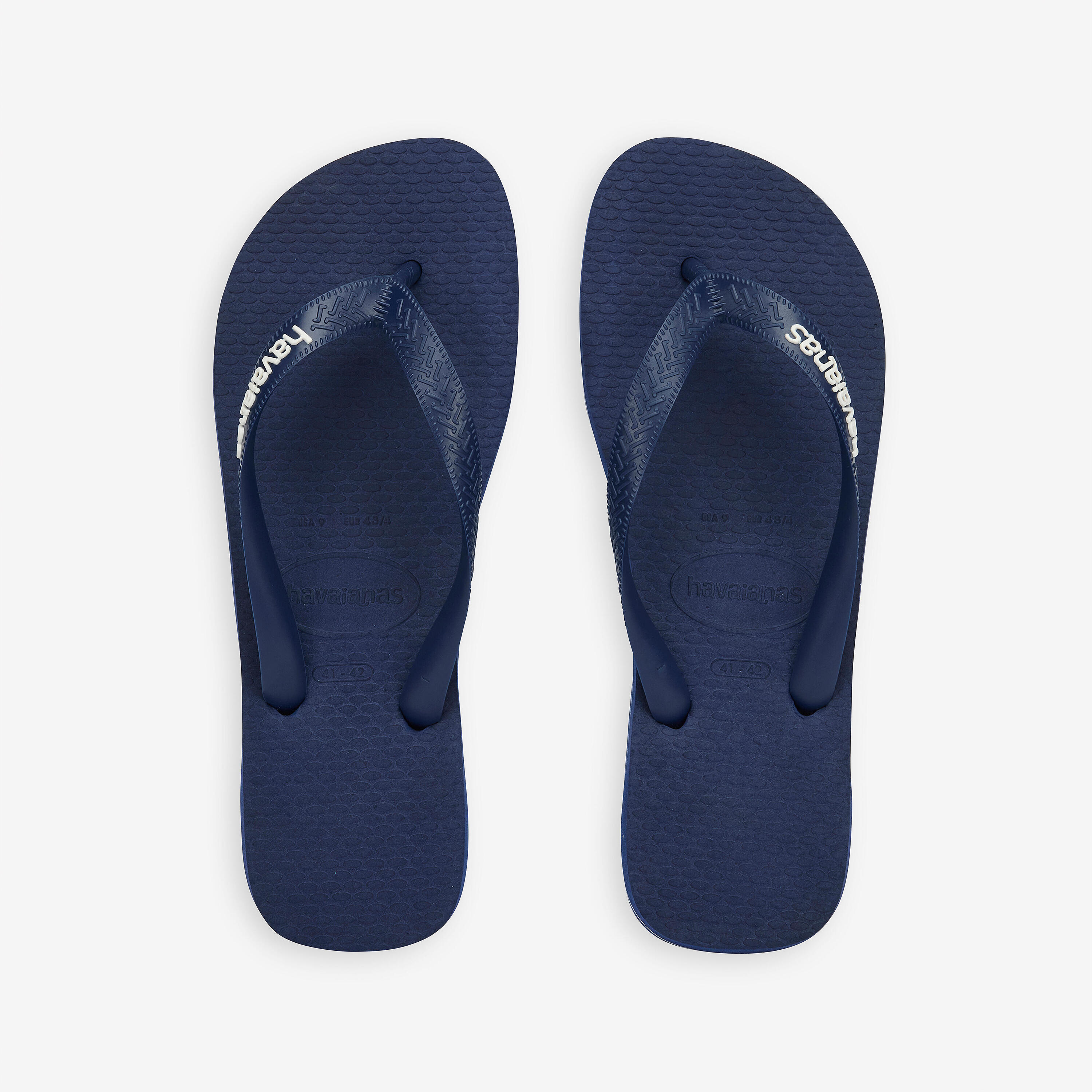 Teenslippers voor heren met logo, marineblauw 3/4
