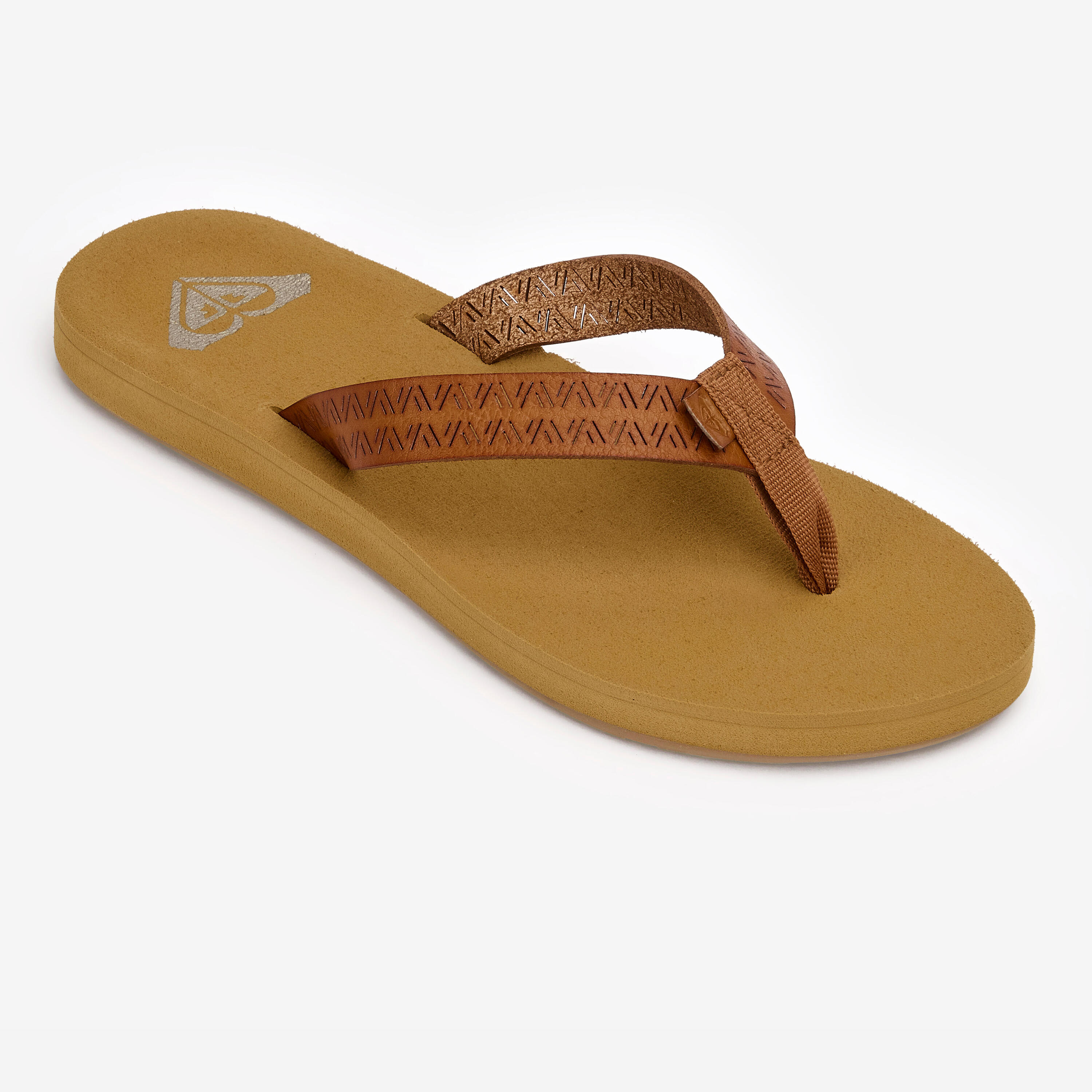 ROXY Dames teenslippers Porto bruin