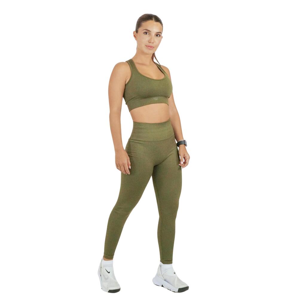 Top deportivo de fitness para Mujer Terret Confort Talla L-XL Oliva 
