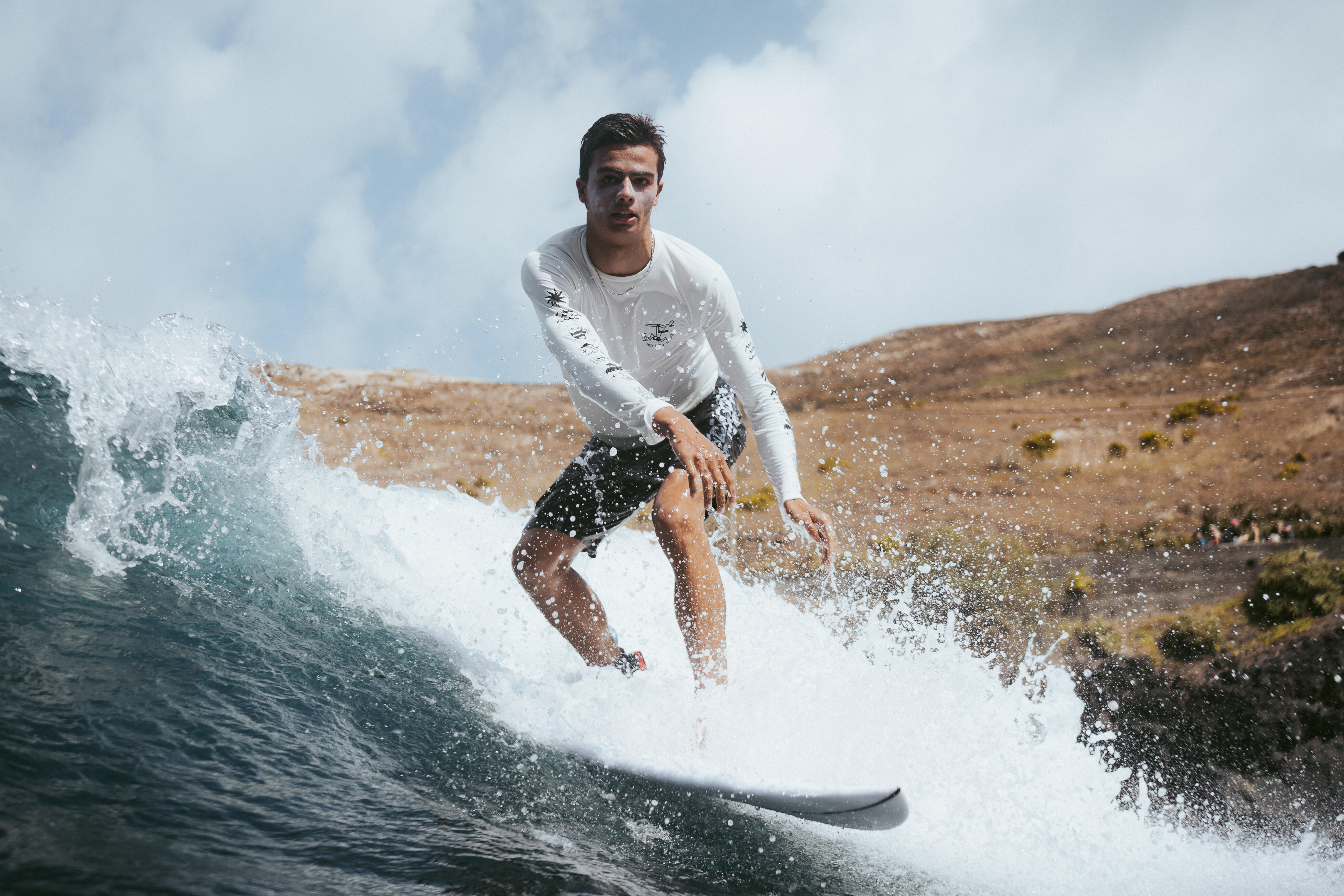 Short de surf garçon - Band noir - OLAIAN