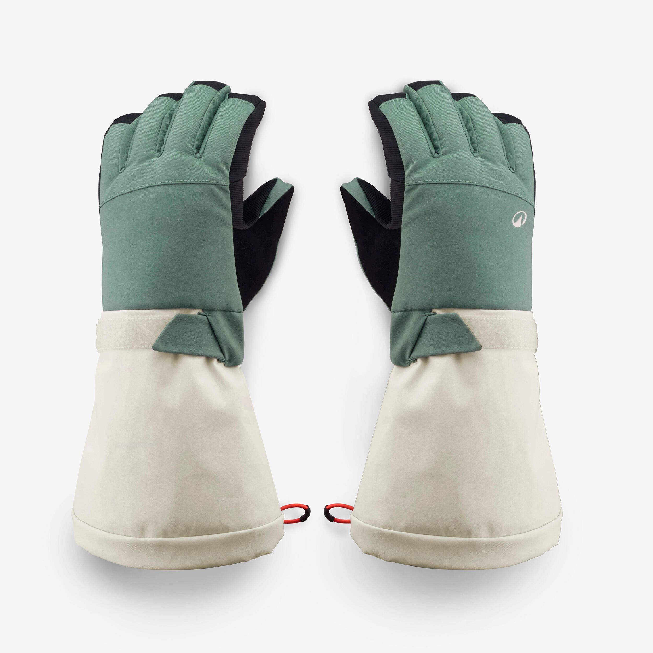 Gants de ski chauds enfant 6-14 ans, SKI500 LONG vert 2/11