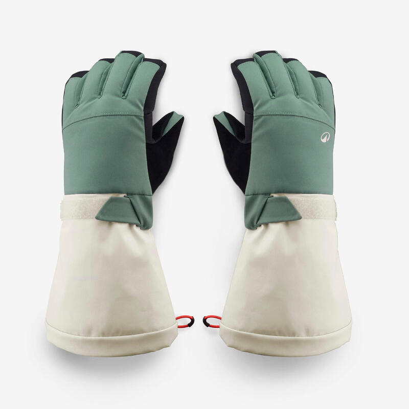 GANTS DE SKI ENFANT CHAUDS ET IMPERMEABLES - 500 LONG VERT