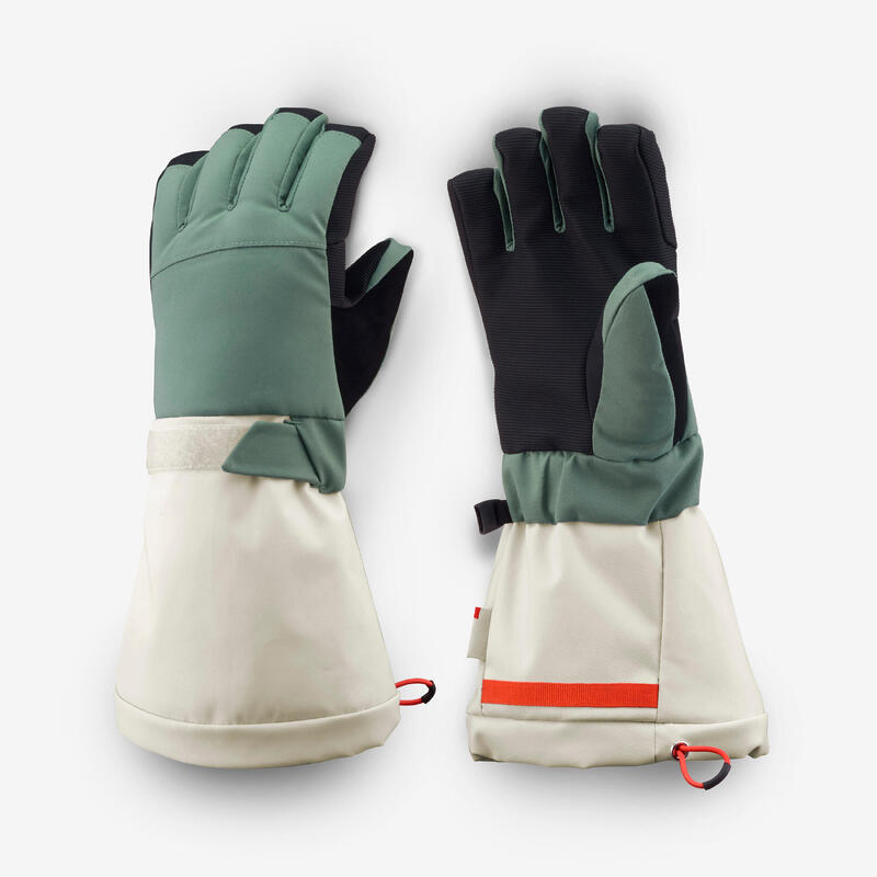Gants de ski chauds enfant 6-14 ans, SKI500 LONG vert