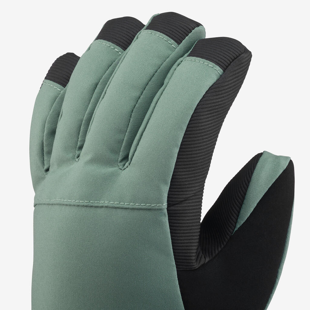 Kids’ warm ski gloves, 6-14 years, SKI500 LONG - Green