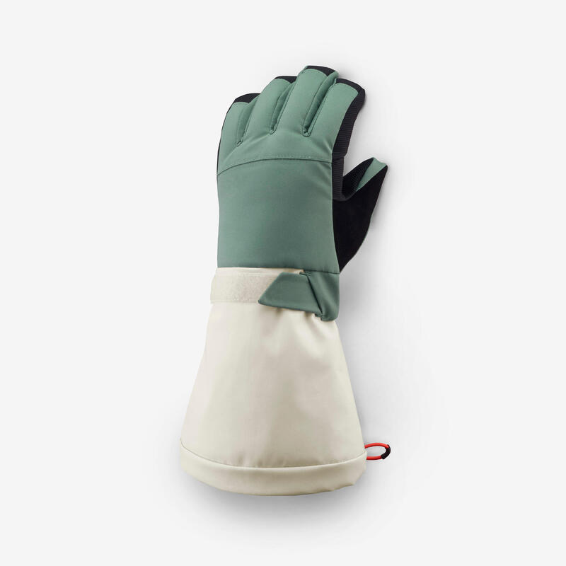 Gants de ski chauds enfant 6-14 ans, SKI500 LONG vert