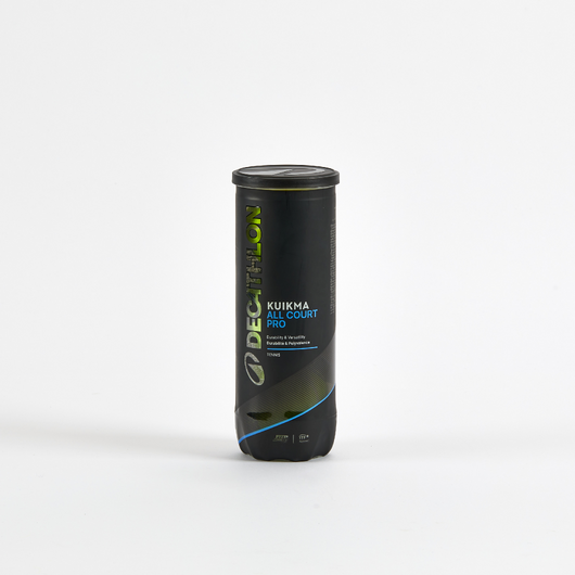 Balle de tennis polyvalente tube de 3 balles, Kuikma All Court Pro