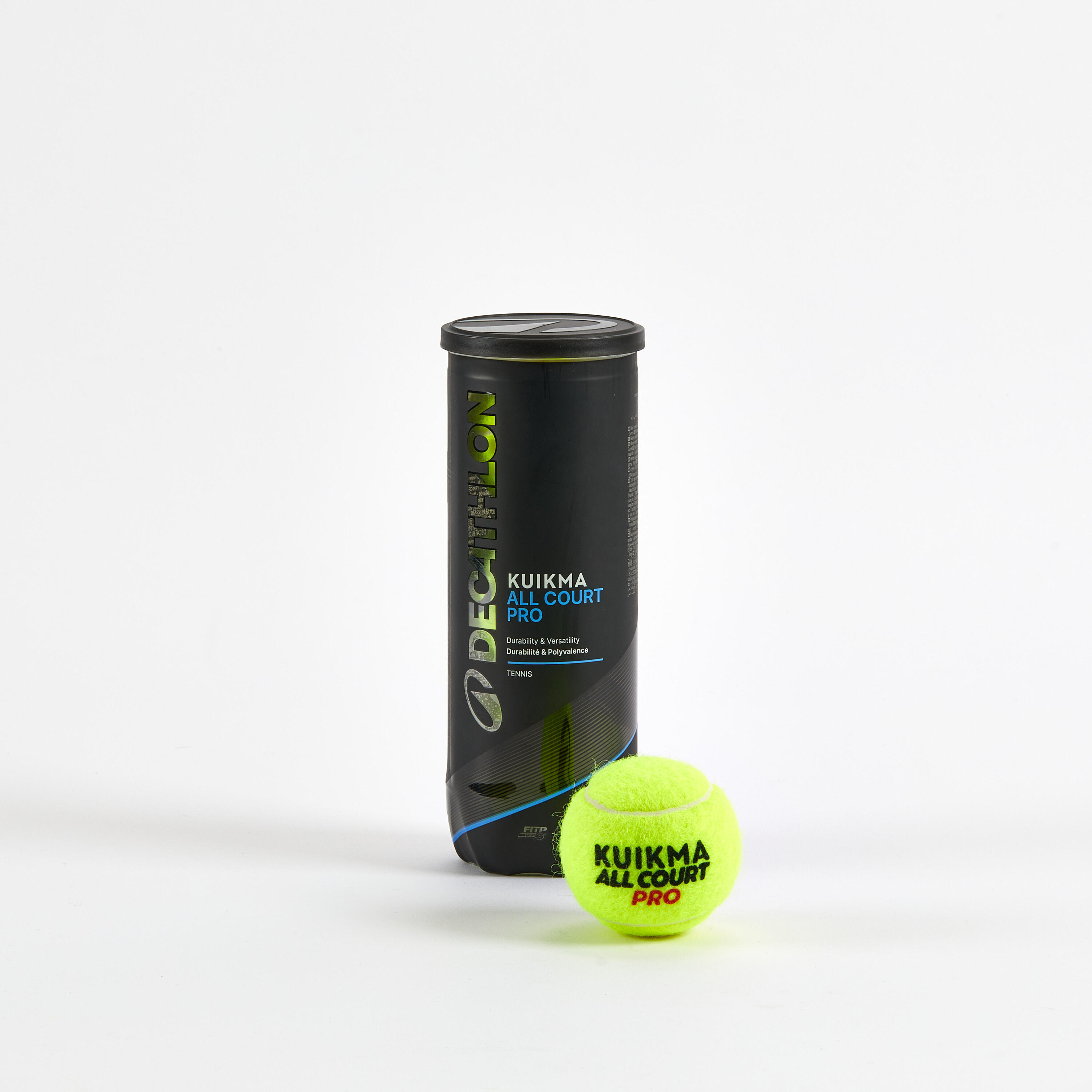 Balle de tennis polyvalente tube de 3 balles, Kuikma All Court Pro 3/4