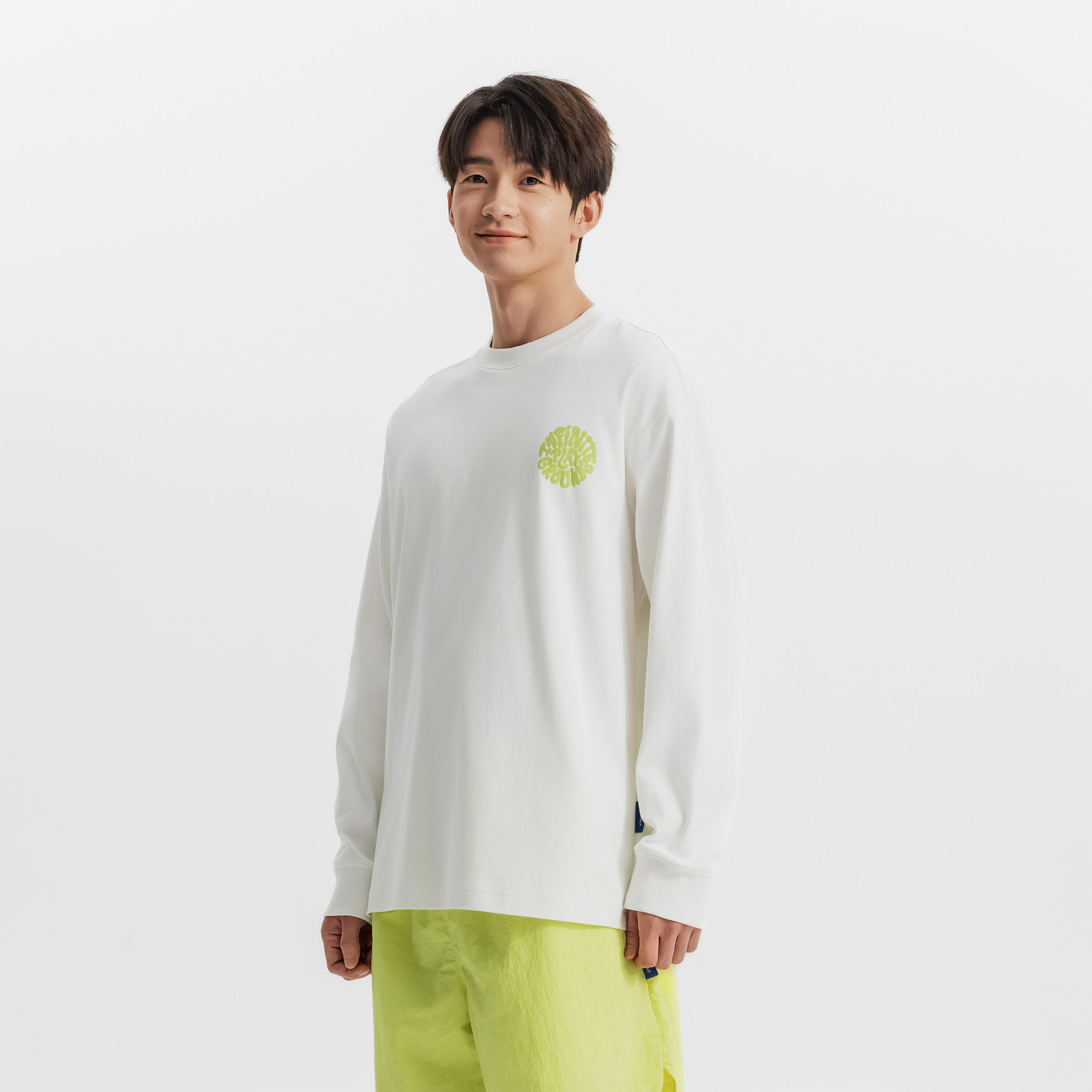 Unisex Graphic Casual, Long Sleeved, Cotton T-Shirt - White