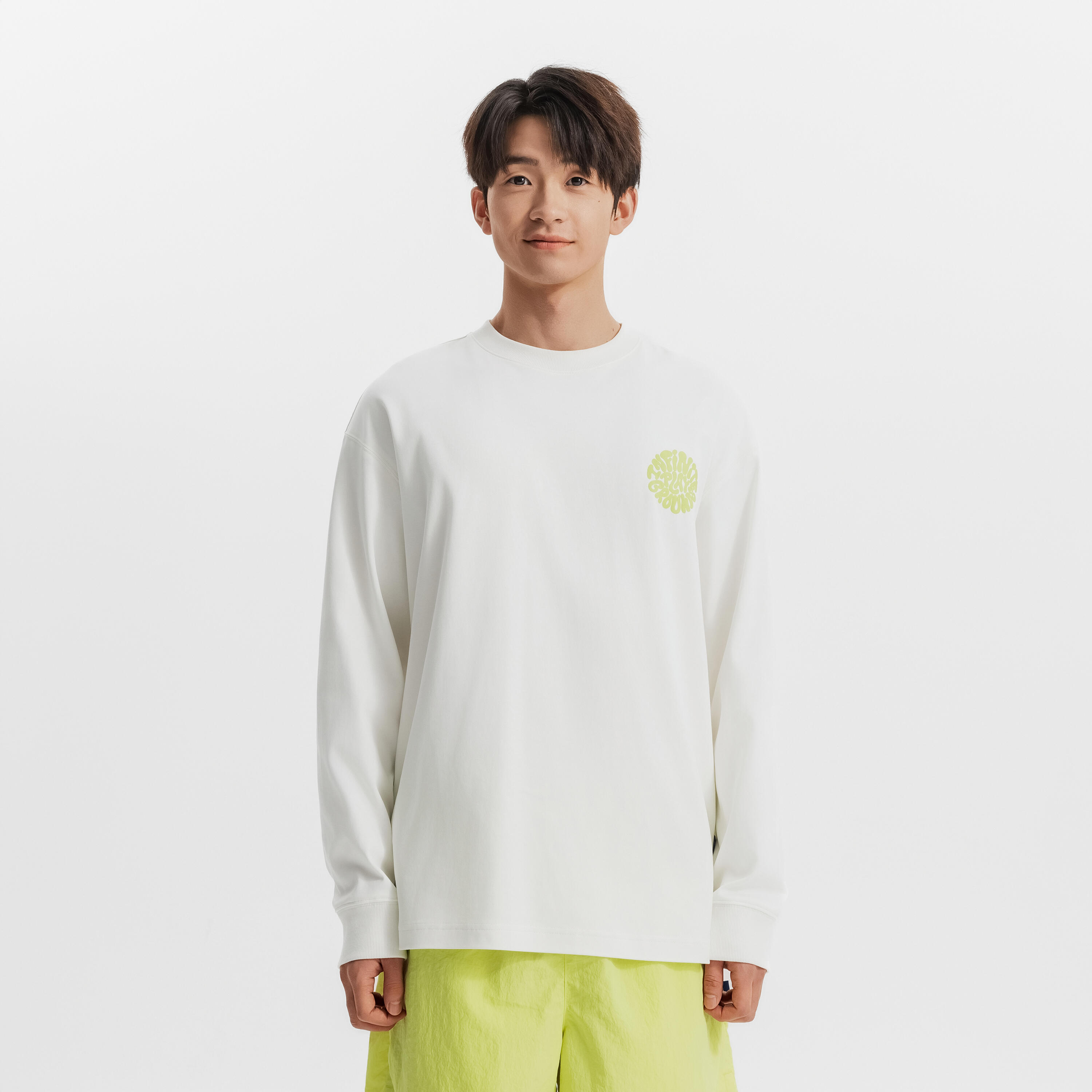 Unisex Graphic Casual, Long Sleeved, Cotton T-Shirt - White