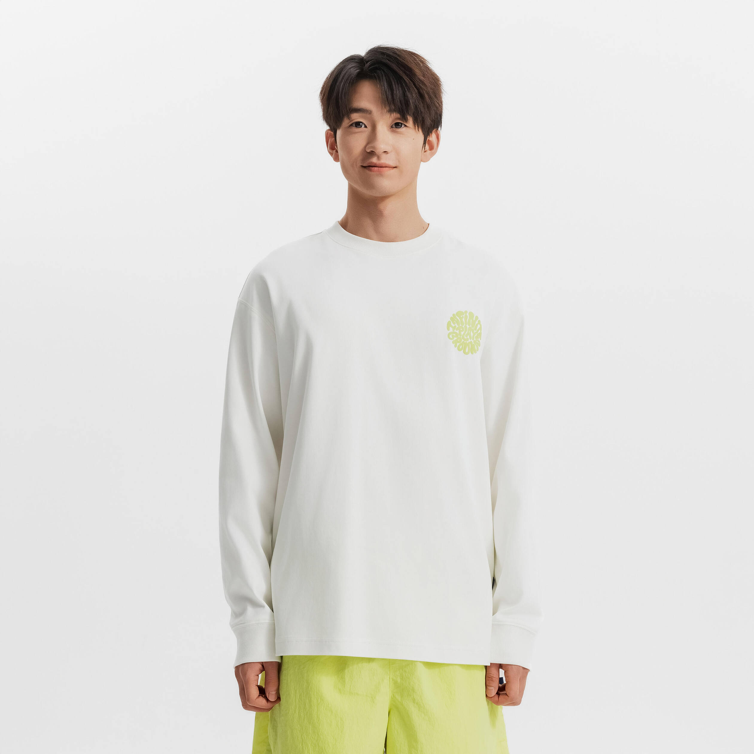 Unisex Graphic Casual, Long Sleeved, Cotton T-Shirt - White