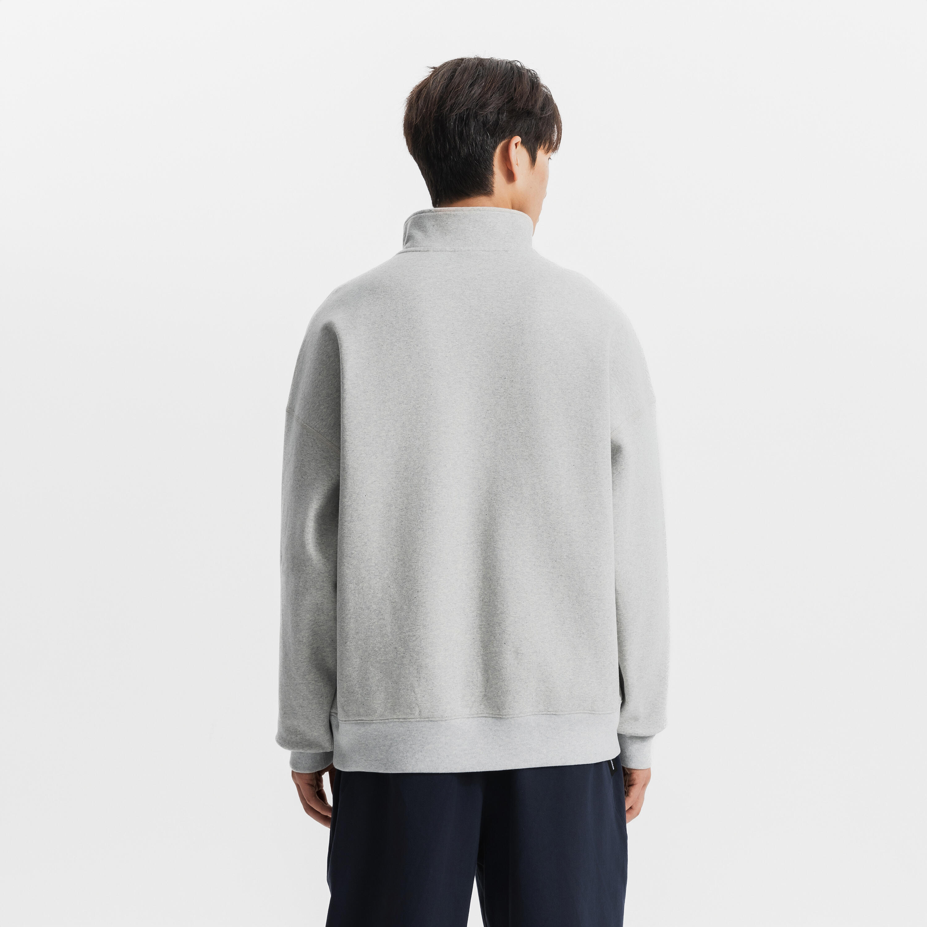 アウターその他 XTONZ XTK092 Bria Raglan Knit Zip-up GRAY xtk092GR Half Zip knit in Two-Tone Wool: Elegance and Comfort