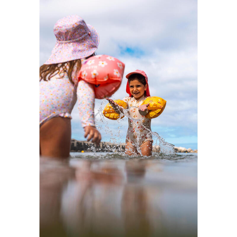 Costum de baie întreg anti-UV mâneci lungi Izia Mimi Roz Bebeluși/Fete