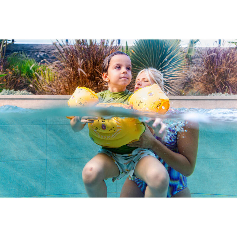 Brassards ceinture évolutifs de piscine Enfant - Tiswim lion jaune