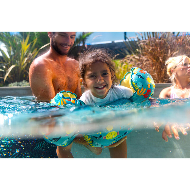 Çocuk Kolluk Kemer - 15/30 Kg - Mavi - Balık Desenli - Tiswim