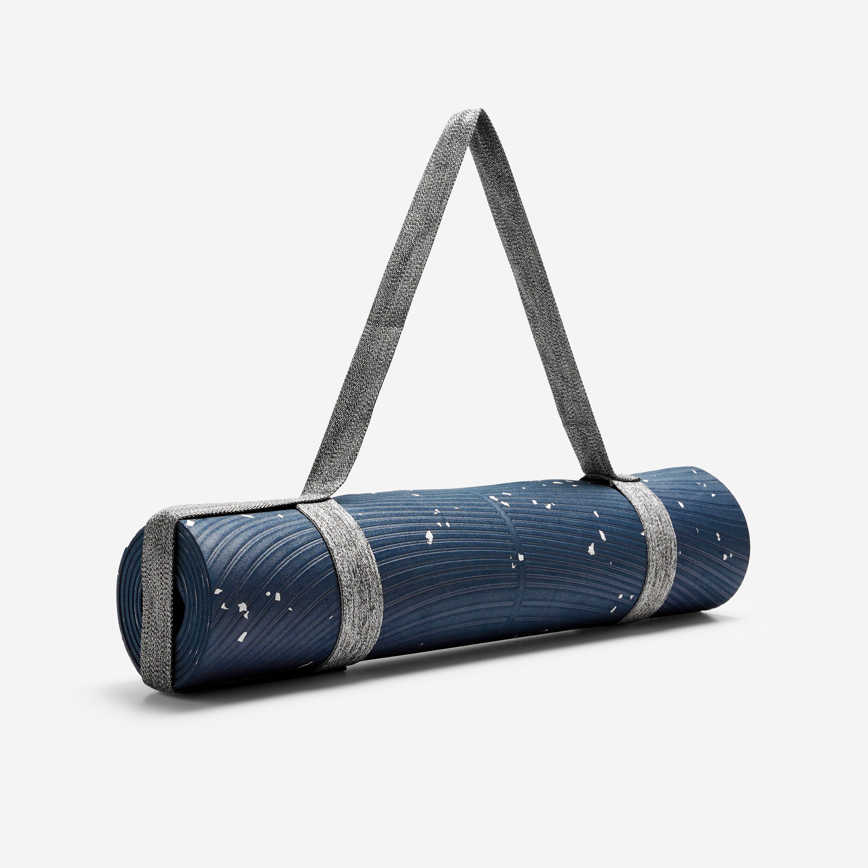 Yoga Mat 5mm Thick, 185 x 61 cm, Lightweight with Carry Strap – Navy Blue
